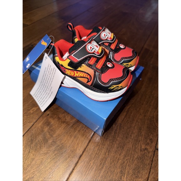 Hot Wheels Other - Mattel Hot Wheels Tennis Shoes Toddler Light Up Boy 6 Sneakers‎ NWT New In Box